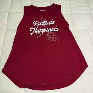 Radiate Happiness Maroon Floral Muscle Tee